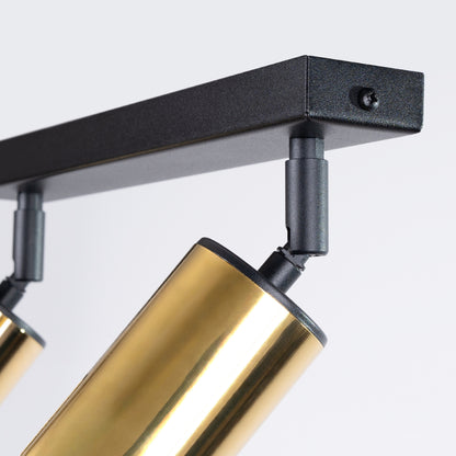 Winx - Lámpara de Techo - 2-Light - Negro Dorado - Acero - GU10 - IP20 - Iluminación de Interior - Diseño Minimalista