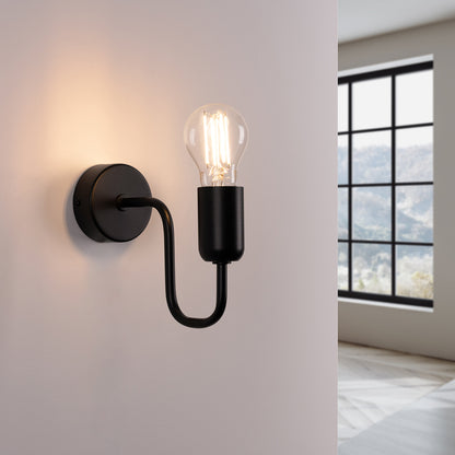 Aplique de Pared Vector Negro - 1-Light LED - Acero - IP20 - Bombilla No Incluida
