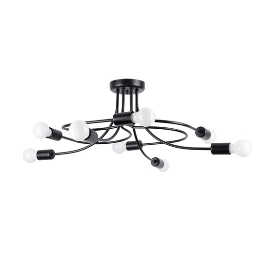 Luzara - Ceiling Light - 8-Light - Negro Acero - LED E27 - 230V - IP20 - 58 cm