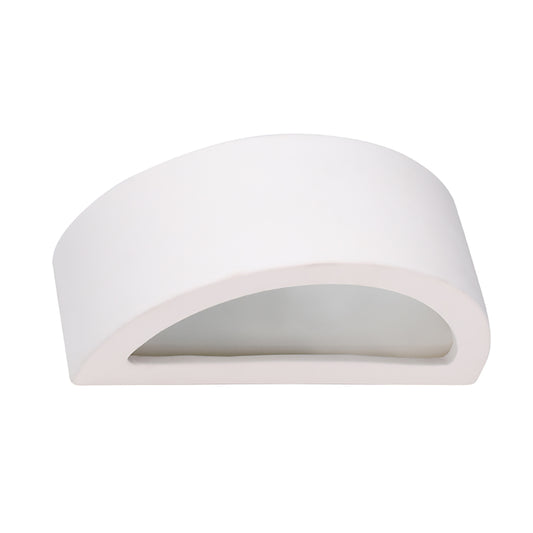 Atena - Aplique de Pared - 1-Light - Cerámica Blanca con Vidrio - E27 - IP20 - 20x9x10 cm