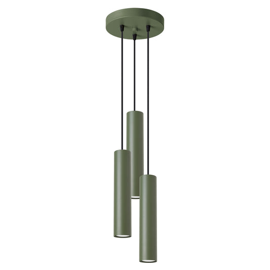 Luzara - Pendant Light - 3-Light - Verde Oliva - Acero Moderno - GU10 - Bombillas No Incluidas - Lagos