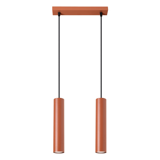 Luzara - Lagos Pendant Light - 2-Light - Ocre Rojo - Acero - GU10 - IP20 - 105 cm de Alto - Diseño Industrial Minimalista