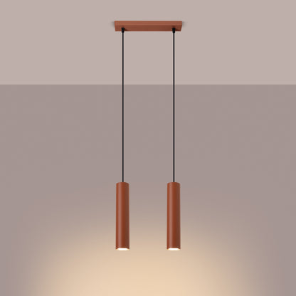 Luzara - Lagos Pendant Light - 2-Light - Ocre Rojo - Acero - GU10 - IP20 - 105 cm de Alto - Diseño Industrial Minimalista