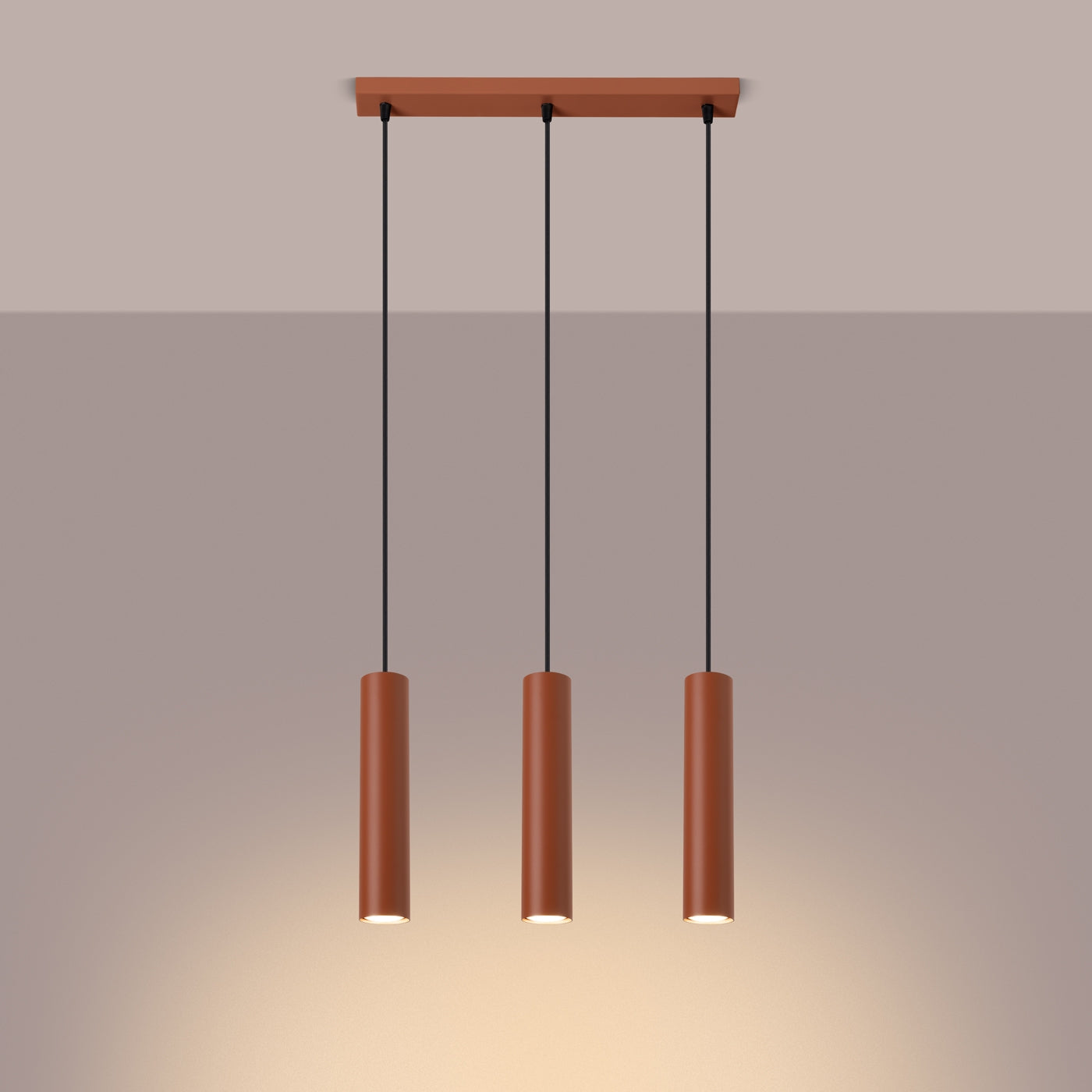Lagos - Pendant Light - 3-Light - Ocre Rojo - Acero - GU10 - Ø6 cm Pantallas - Modern Minimalist