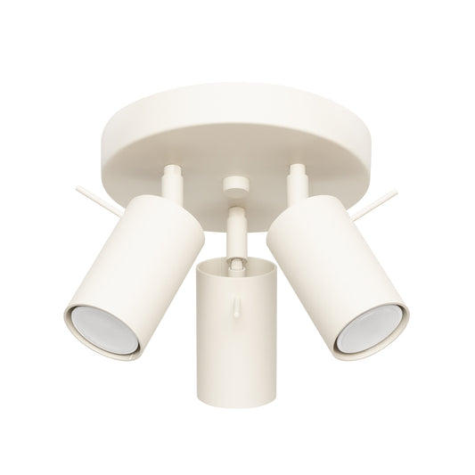 Luzara - Lámpara de Techo - 3-Light Beige Acero - GU10 - IP20 - Clase I - Minimalista - Ring