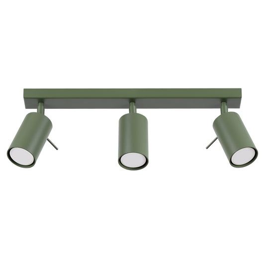 Luzara - Ceiling Light - 3-Light - Olive Green - Steel - GU10 Sockets - 45 x 6 x 17 cm