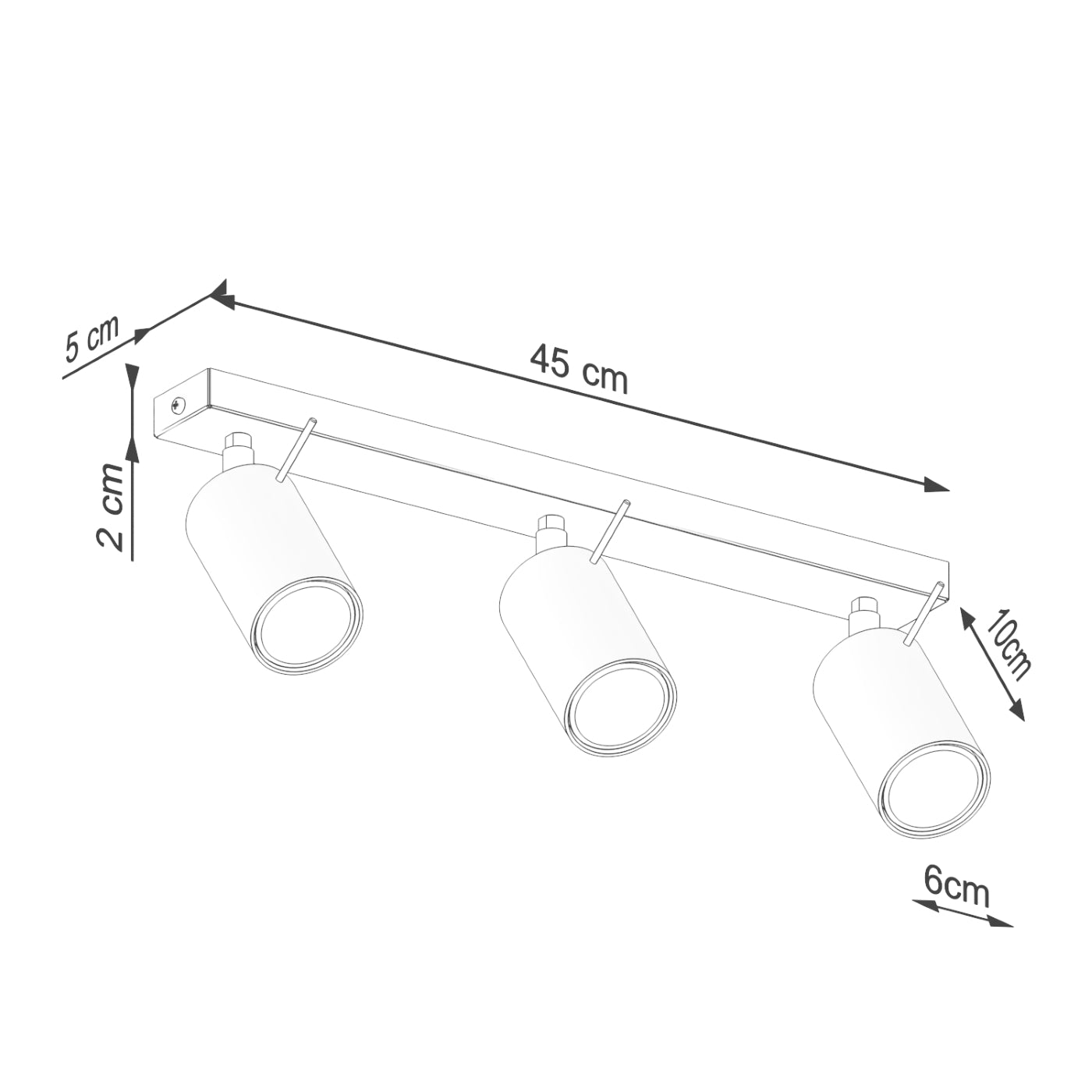 Luzara - Lámpara de Techo RING 3L - 3-Light - Ocre Rojo - Acero - GU10 - IP20 - Bombillas No Incluidas - 45x6x17 cm