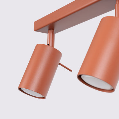 Luzara - Lámpara de Techo RING 3L - 3-Light - Ocre Rojo - Acero - GU10 - IP20 - Bombillas No Incluidas - 45x6x17 cm