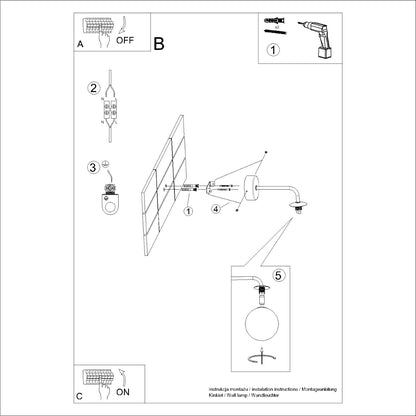 Luzara - Aplique de Pared - 1-Light - Blanco - Acero y Vidrio - G9 8W - IP20 - 10 x 22 x 21 cm - Astral
