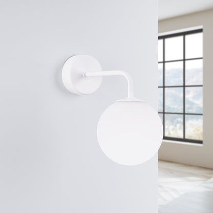 Luzara - Aplique de Pared - 1-Light - Blanco - Acero y Vidrio - G9 8W - IP20 - 10 x 22 x 21 cm - Astral