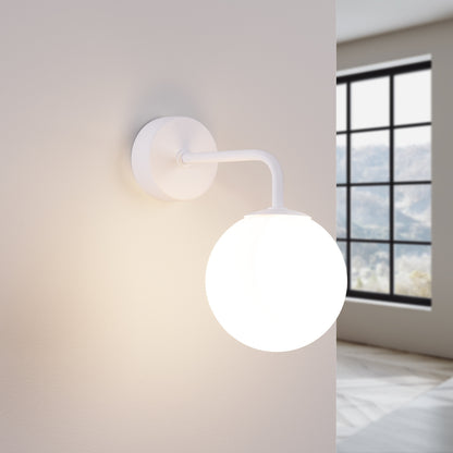 Luzara - Aplique de Pared - 1-Light - Blanco - Acero y Vidrio - G9 8W - IP20 - 10 x 22 x 21 cm - Astral