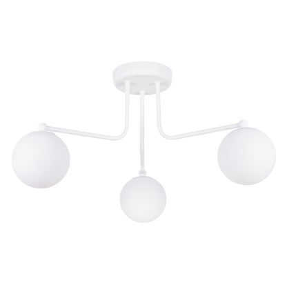 Luzara - Chandelier - 3-Light Blanco - Metal y Vidrio - G9 LED - IP20 - 62 x 62 x 29 cm