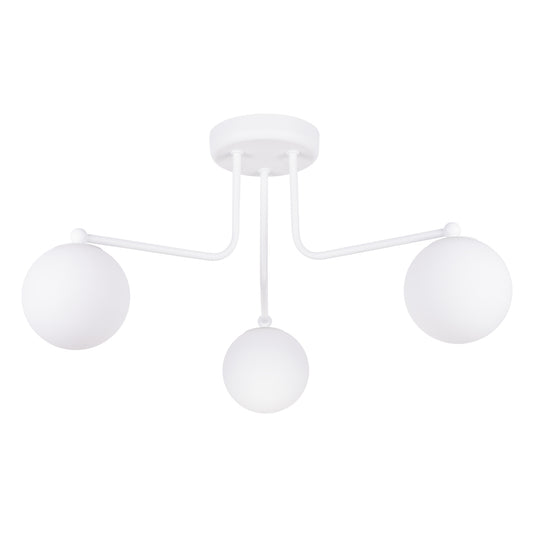 Luzara - Chandelier - 3-Light Blanco - Metal y Vidrio - G9 LED - IP20 - 62 x 62 x 29 cm
