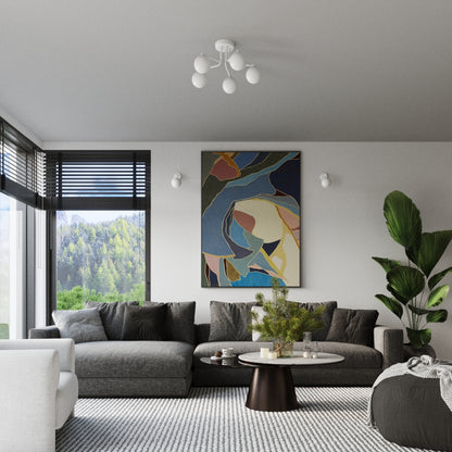 Luzara - Chandelier - 3-Light Blanco - Metal y Vidrio - G9 LED - IP20 - 62 x 62 x 29 cm