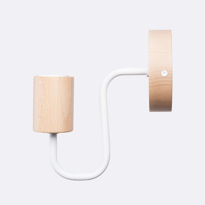 Luzara - Aplique de Pared - 1-Luz E27 - Blanco con Madera Natural - Acero y Madera - IP20