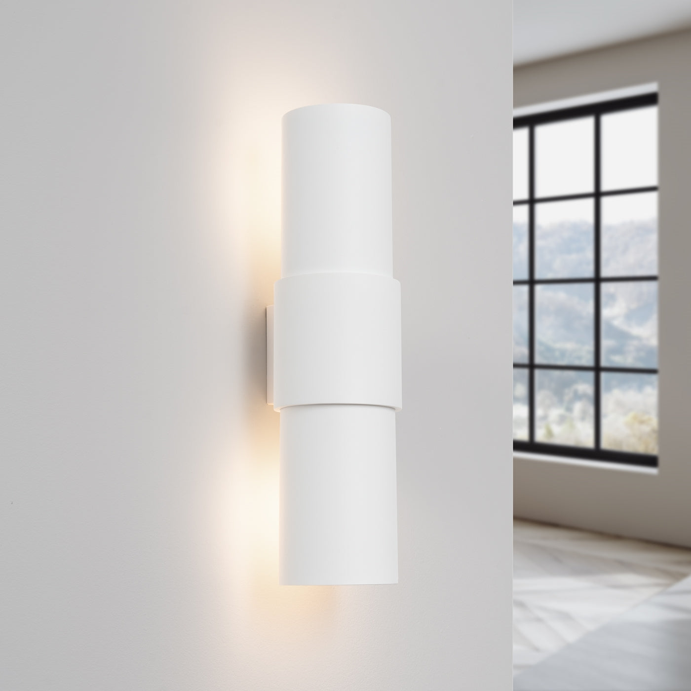 Luzara - Aplique de Pared - 2-Light Blanco - Acero - E27 - LED IP20 - Bombilla No Incluida