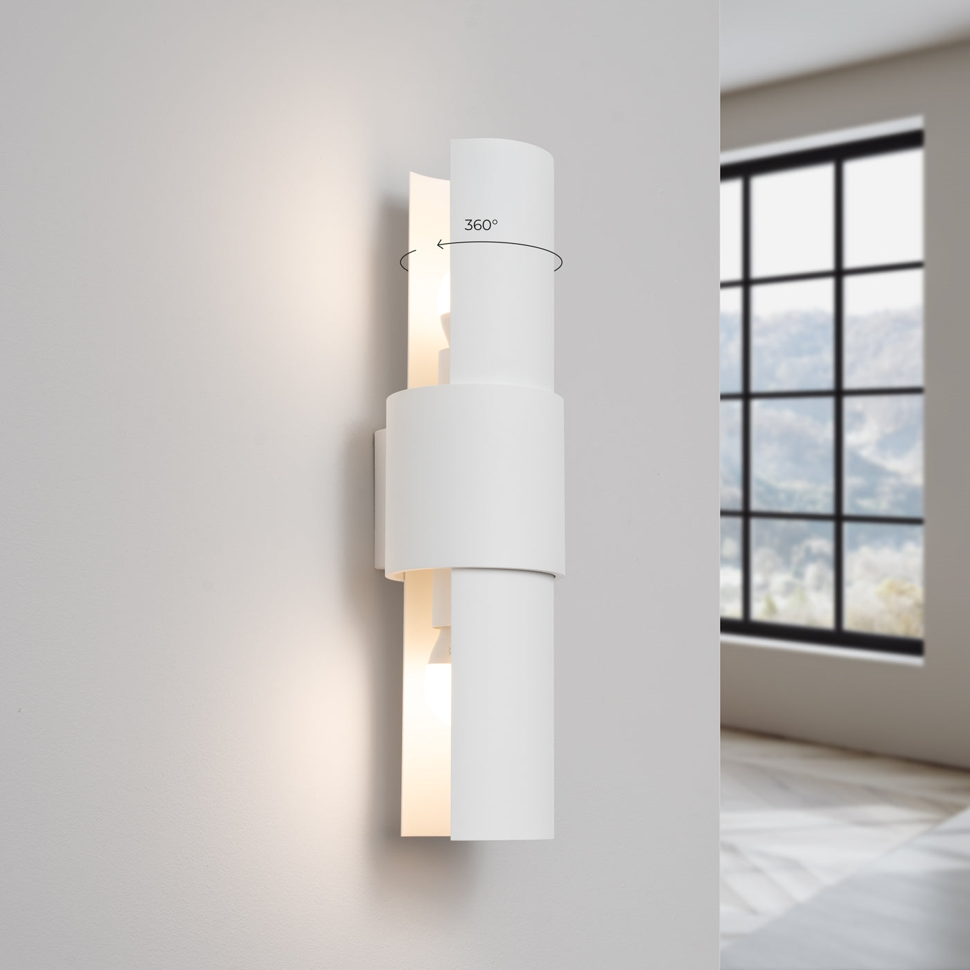 Luzara - Aplique de Pared - 2-Light Blanco - Acero - E27 - LED IP20 - Bombilla No Incluida