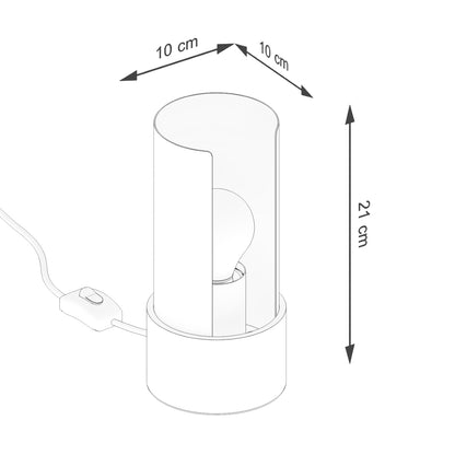 Luzara - Table Lamp - 1-Light White Steel - Con Lámina Giratoria - Bombilla No Incluida - 10x10x21 cm