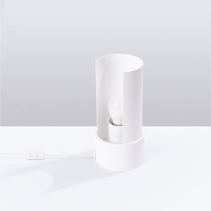 Luzara - Table Lamp - 1-Light White Steel - Con Lámina Giratoria - Bombilla No Incluida - 10x10x21 cm