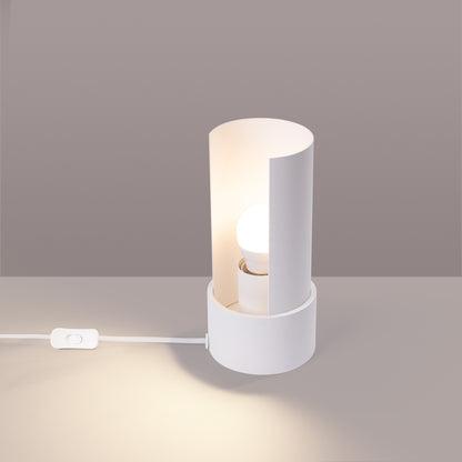 Luzara - Table Lamp - 1-Light White Steel - Con Lámina Giratoria - Bombilla No Incluida - 10x10x21 cm