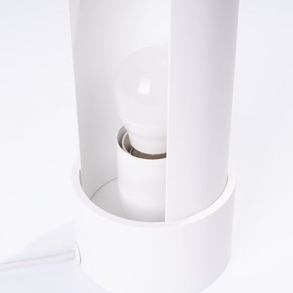 Luzara - Table Lamp - 1-Light White Steel - Con Lámina Giratoria - Bombilla No Incluida - 10x10x21 cm