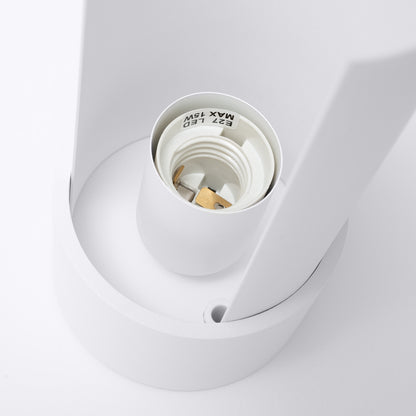 Luzara - Table Lamp - 1-Light White Steel - Con Lámina Giratoria - Bombilla No Incluida - 10x10x21 cm