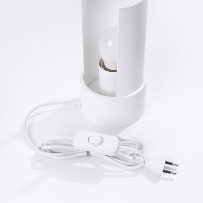 Luzara - Table Lamp - 1-Light White Steel - Con Lámina Giratoria - Bombilla No Incluida - 10x10x21 cm