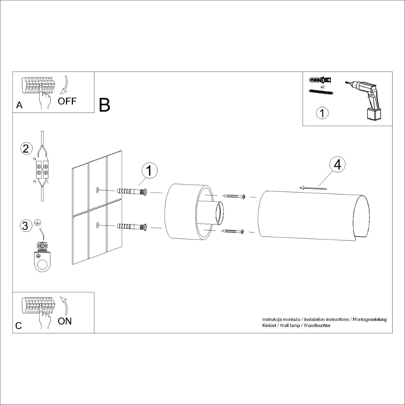 Luzara - Aplique de Pared - 1-Light Blanco Acero - E27 - IP20 - Sin Bombilla - 10 x 10 x 21 cm