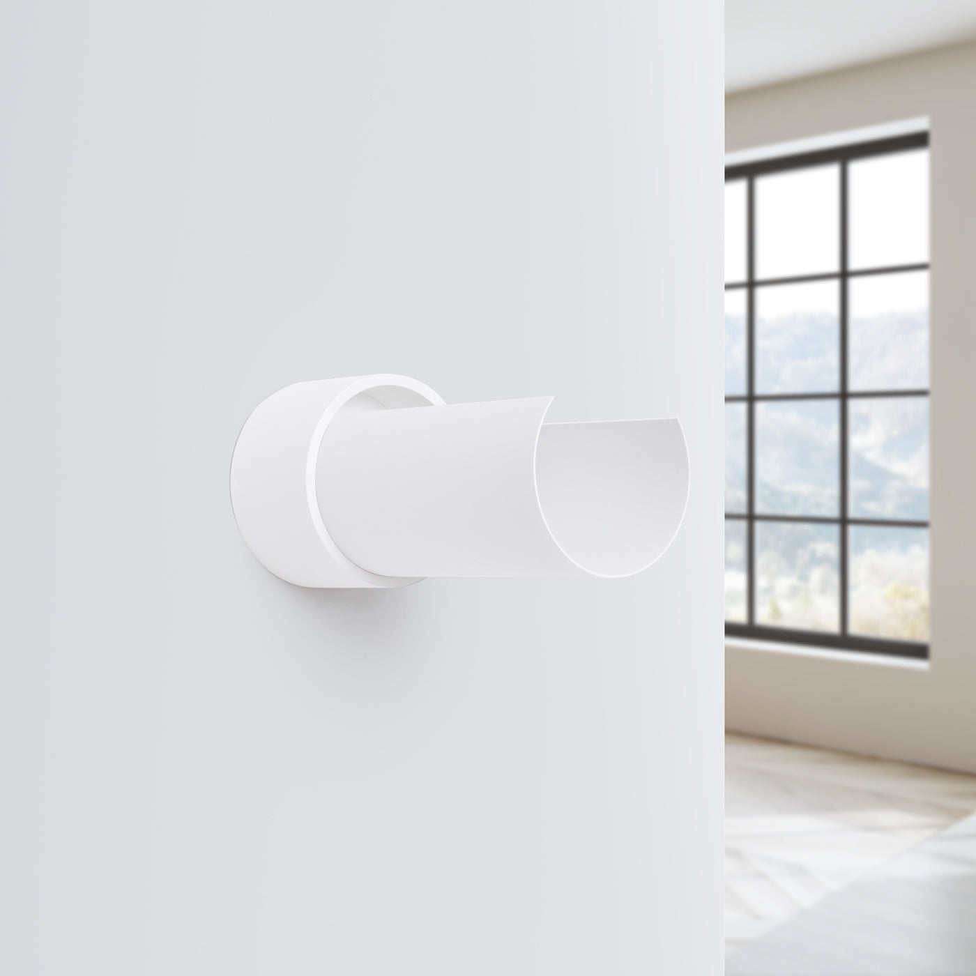 Luzara - Aplique de Pared - 1-Light Blanco Acero - E27 - IP20 - Sin Bombilla - 10 x 10 x 21 cm