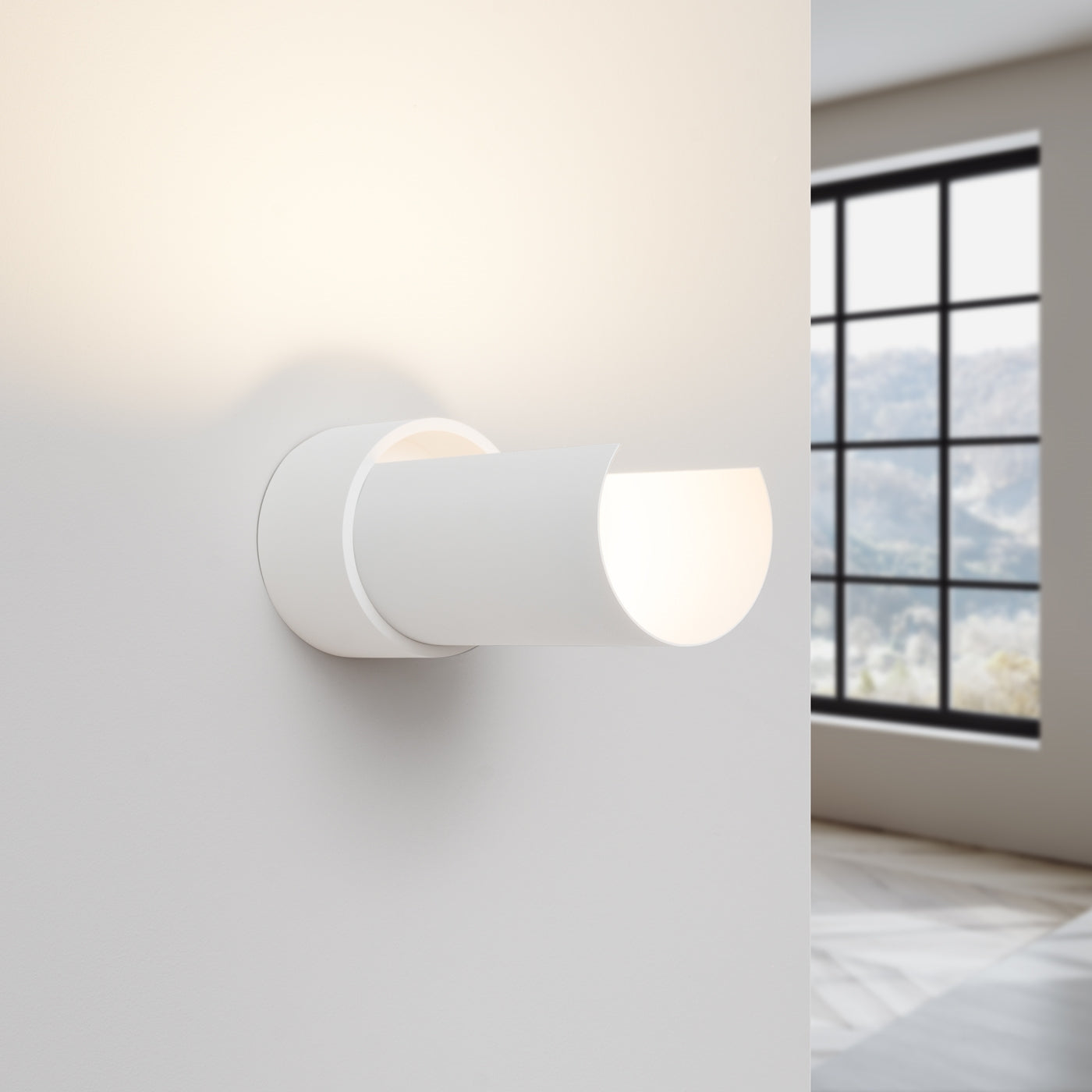 Luzara - Aplique de Pared - 1-Light Blanco Acero - E27 - IP20 - Sin Bombilla - 10 x 10 x 21 cm