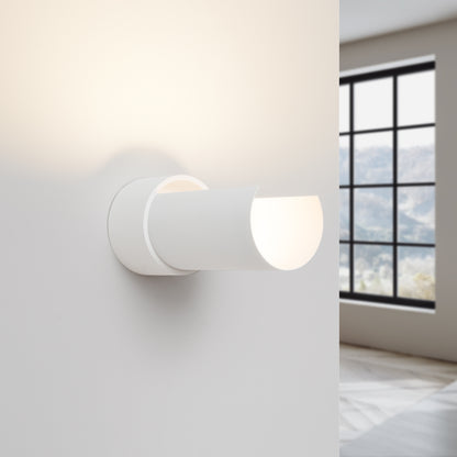 Luzara - Aplique de Pared - 1-Light Blanco Acero - E27 - IP20 - Sin Bombilla - 10 x 10 x 21 cm