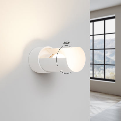 Luzara - Aplique de Pared - 1-Light Blanco Acero - E27 - IP20 - Sin Bombilla - 10 x 10 x 21 cm