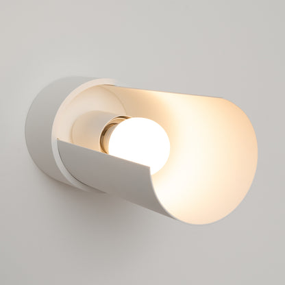 Luzara - Aplique de Pared - 1-Light Blanco Acero - E27 - IP20 - Sin Bombilla - 10 x 10 x 21 cm