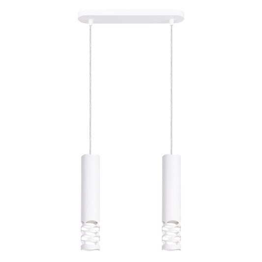 Luzara - Pendant Light - 2-Light Blanco - Acero - GU10 - IP20 - Clase I - Altura 125 cm - Sin Bombillas