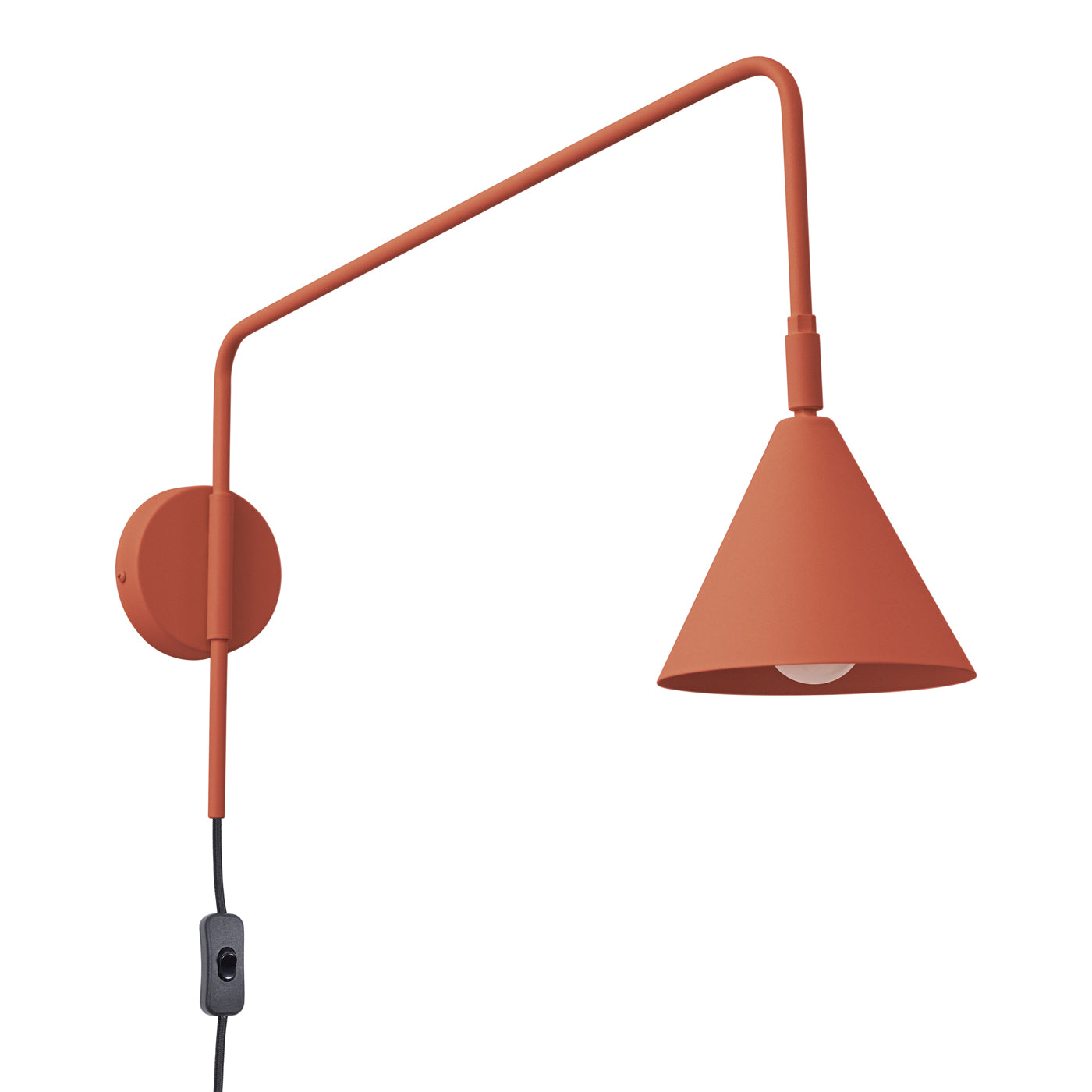 Luzara - Aplique de Pared - 1-Light - Ocre Rojo - Acero - E14 LED - IP20 - Dimensiones 14/61/30 cm - NOX