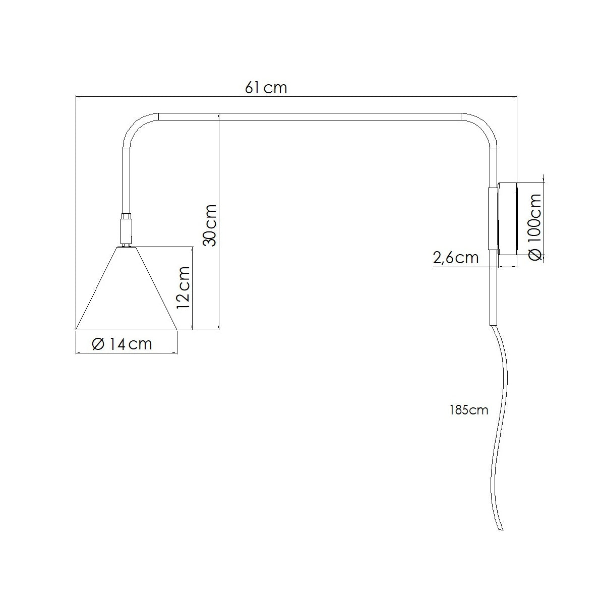 Luzara - Aplique de Pared - 1-Light - Ocre Rojo - Acero - E14 LED - IP20 - Dimensiones 14/61/30 cm - NOX