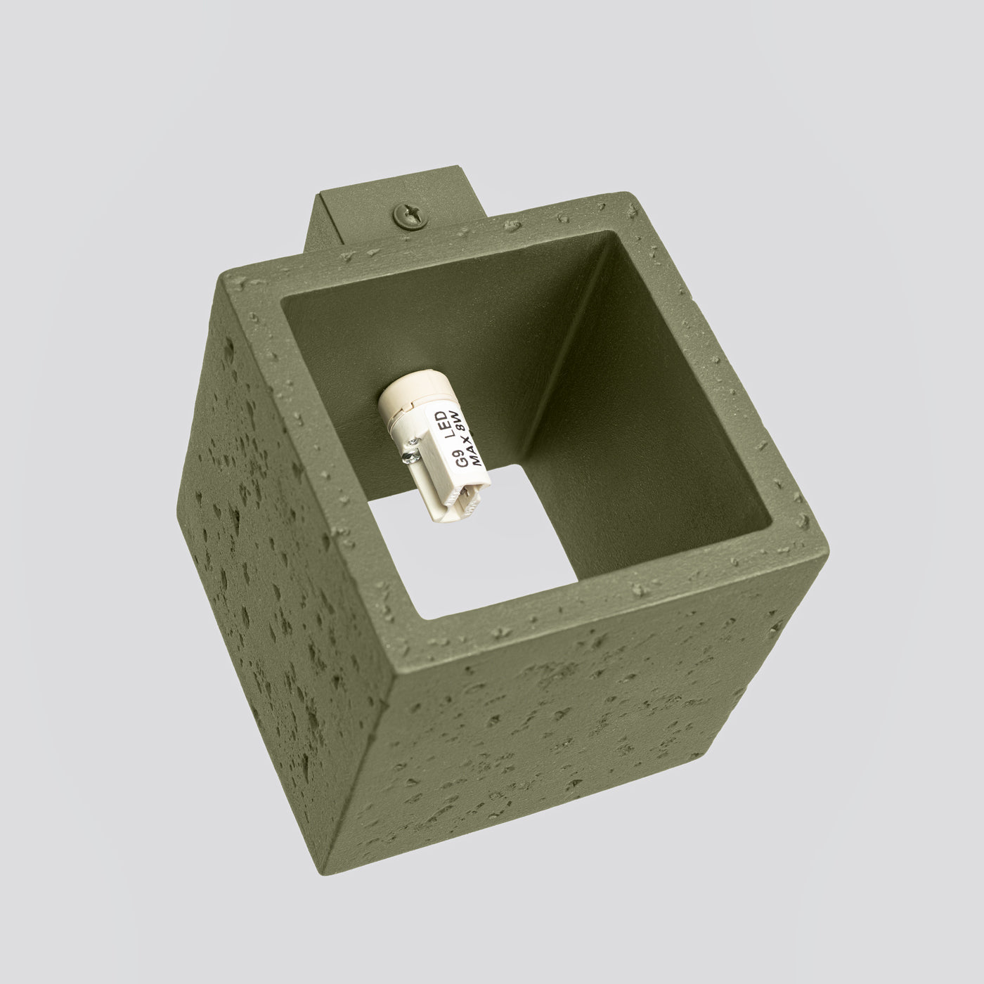 Luzara - Aplique de Pared - 1-Luz Verde Oliva - Hormigón - IP20 - G9 LED No Incluida - 10 x 12 x 10 cm