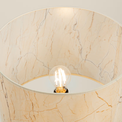 Nevia - Lámpara de Pie - 1-Light LED - Mármol Beige/Negro - Tela/PVC/Acero - E27 - IP20 - Base 40 x 40 cm - Altura 135 cm