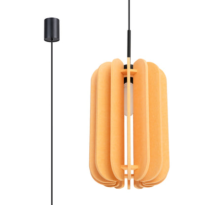 Luzara - Pendant Light - 1-Light - Amarillo y Negro - Fieltro y Acero - No Incluye Bombilla - IP20 - 27 cm
