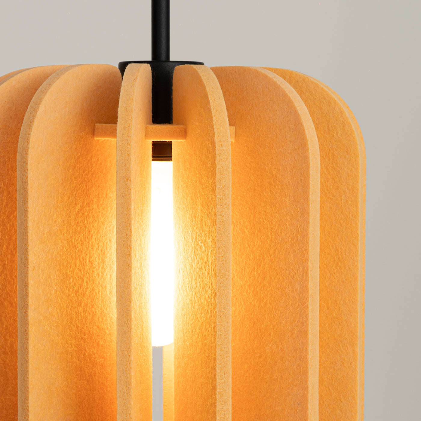 Luzara - Pendant Light - 1-Light - Amarillo y Negro - Fieltro y Acero - No Incluye Bombilla - IP20 - 27 cm