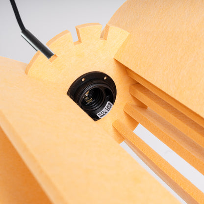 Luzara - Pendant Light - 1-Light - Amarillo y Negro - Fieltro y Acero - No Incluye Bombilla - IP20 - 27 cm