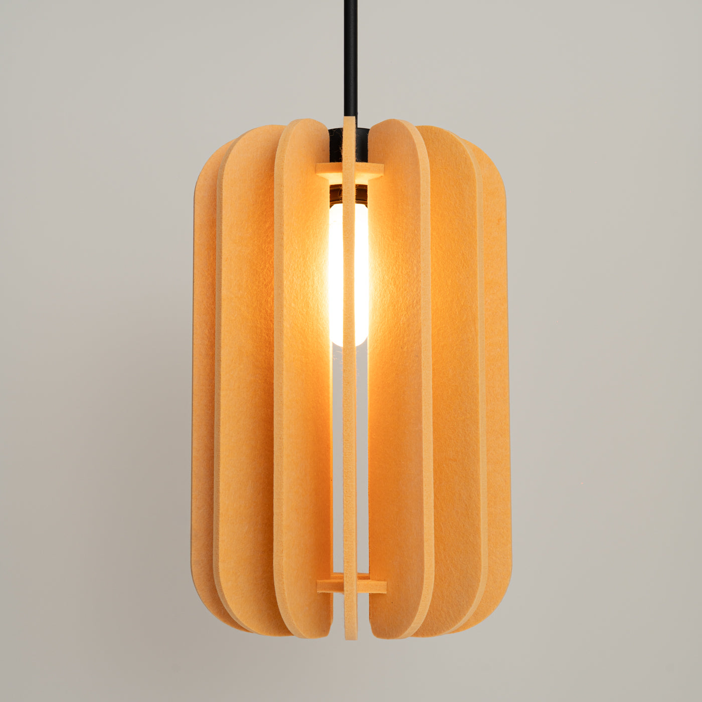 Luzara - Pendant Light - 1-Light - Amarillo y Negro - Fieltro y Acero - No Incluye Bombilla - IP20 - 27 cm