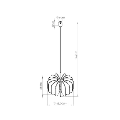 MULA - Lámpara Colgante - Beige / Negro - Fieltro Y Acero - E27 - 1 LED 15 W - IP20 - Montaje Propio - 45/45/146 cm