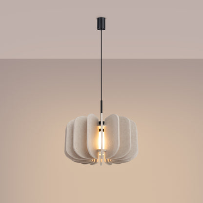 MULA - Lámpara Colgante - Beige / Negro - Fieltro Y Acero - E27 - 1 LED 15 W - IP20 - Montaje Propio - 45/45/146 cm