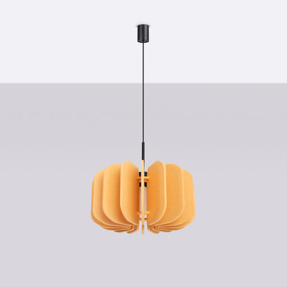 Spanish Orange - Pendant Light - 1-Light - Amarillo/Negro - Fieltro y Acero - E27 230V IP20 - 146 cm Alto