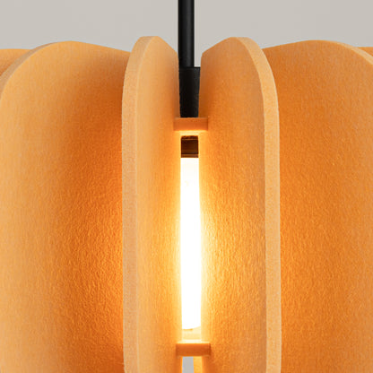 Spanish Orange - Pendant Light - 1-Light - Amarillo/Negro - Fieltro y Acero - E27 230V IP20 - 146 cm Alto