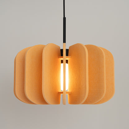 Spanish Orange - Pendant Light - 1-Light - Amarillo/Negro - Fieltro y Acero - E27 230V IP20 - 146 cm Alto