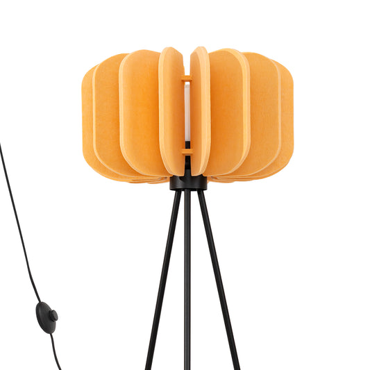 Mula - Lámpara de Pie - 1 LED - Amarillo y Negro - Fieltro y Acero - IP20 - 134 cm