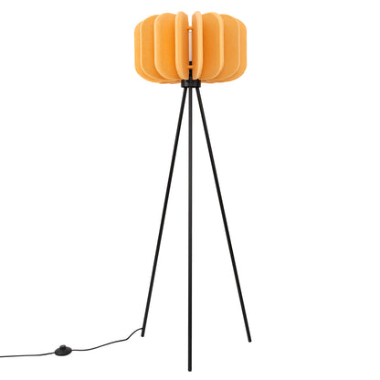Mula - Lámpara de Pie - 1 LED - Amarillo y Negro - Fieltro y Acero - IP20 - 134 cm