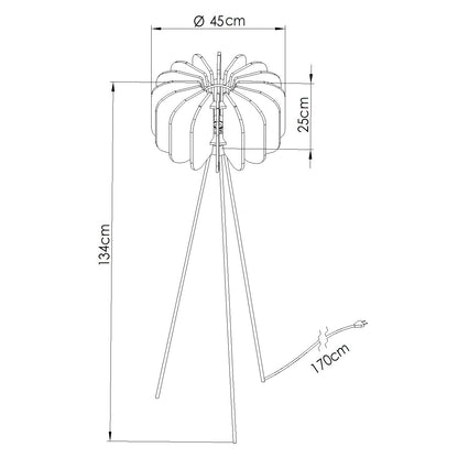 Mula - Lámpara de Pie - 1 LED - Amarillo y Negro - Fieltro y Acero - IP20 - 134 cm
